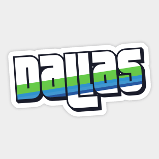 Retro Dallas Word Art with Stripes Sticker